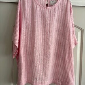 M&S Pink & White Pin-Stripe Top